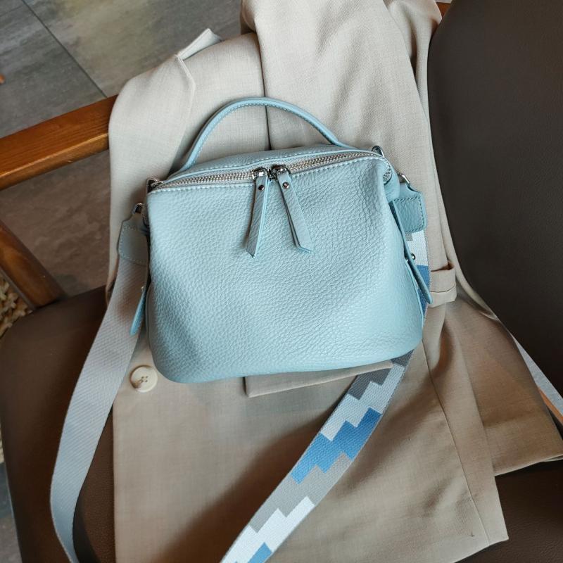 

Genuine Leather Handbags 2021 New Soft Top Layer Cowhide Single Shoulder Messenger Bag Wide Shoulder Strap Casual Lady Bag, Black