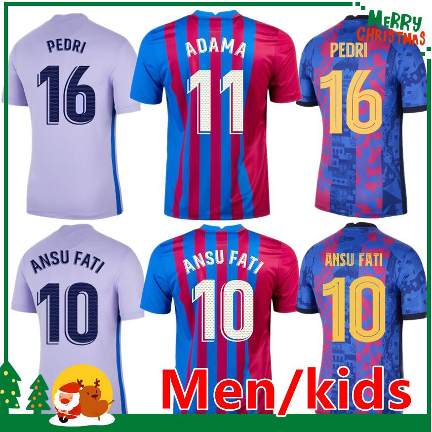 

ANSU FATI ADAMA Camisetas de football soccer jersey MEMPHIS PEDRI Kun Aguero BARCA 21 22 2021 2022 GRIEZMANN F. DE JONG DEST kit shirt Men + kids sets third, 21/22 champions