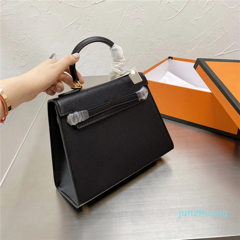 

Designer- Women Bags Fashion handbag Classic tote bags Solid leather Portable shoulder Wallet 25cm handbags, Pink