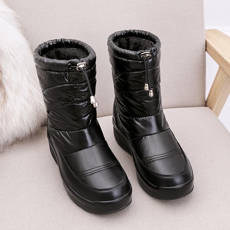 

Valstone Casual Women's Snow Boots Winter Comfortable Warm Lining Platform Shoes for Women Trendy Slip-on Quality Mid-Calf Botas1, Gray