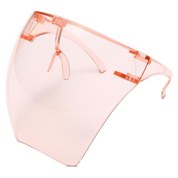 

Face Plastic Safety Faceshield With Glasses Frame Transparent Full Cover Protective Mask Anti-fog Face Shield Clear Designer Masks GWE3791
