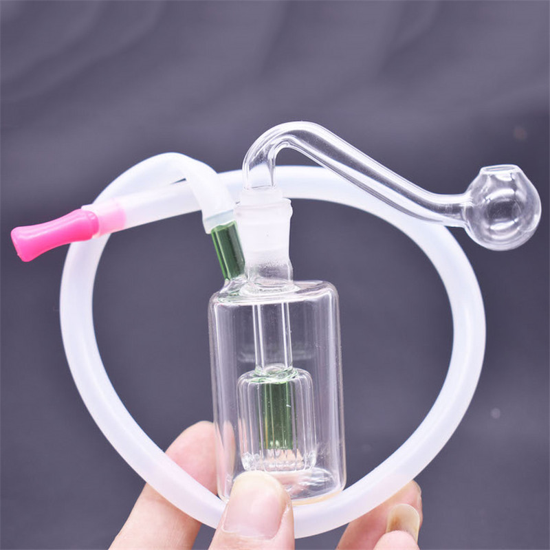 

wholesale glass bottles oil burner Bong inline Perc Percolator mini Bubbler Smoking ash catcher water Pipe with glass oil burner pipe hose