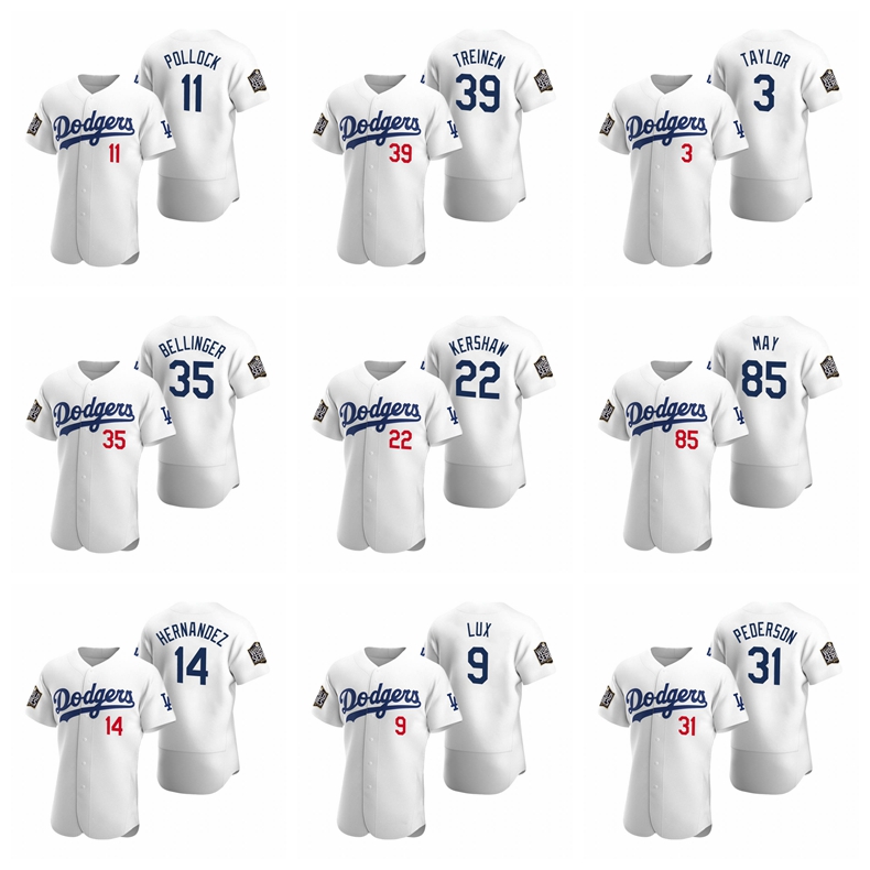 

Los Angeles Dodgers MEN's #50 Mookie Betts 22 Clayton Kershaw 35 Cody Bellinger White 2020 World Series Jersey, Black