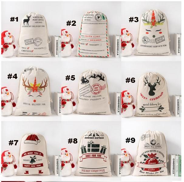 

Christmas Decorations 2021 Year Gift Santa Sacks Personalized Large Claus Bag Custom Canvas Bags Drawstring Cotton Sant1