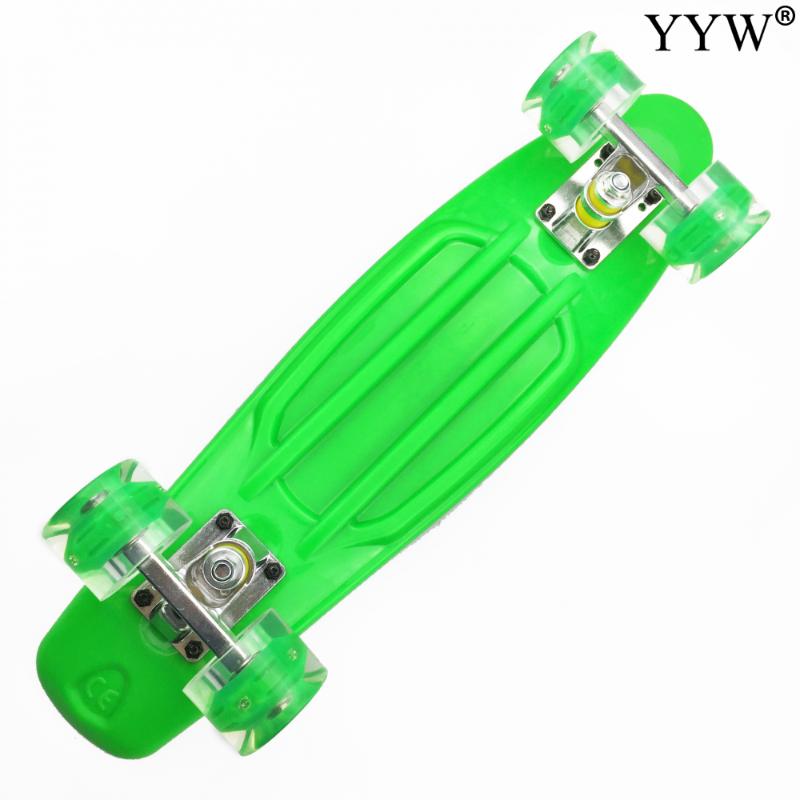 

Skateboard Small Fish Board Abs Plastic 4 Wheel Teenager Adult Figure Skating Street 4 Colors Single Up Board Green Red Colors, A2