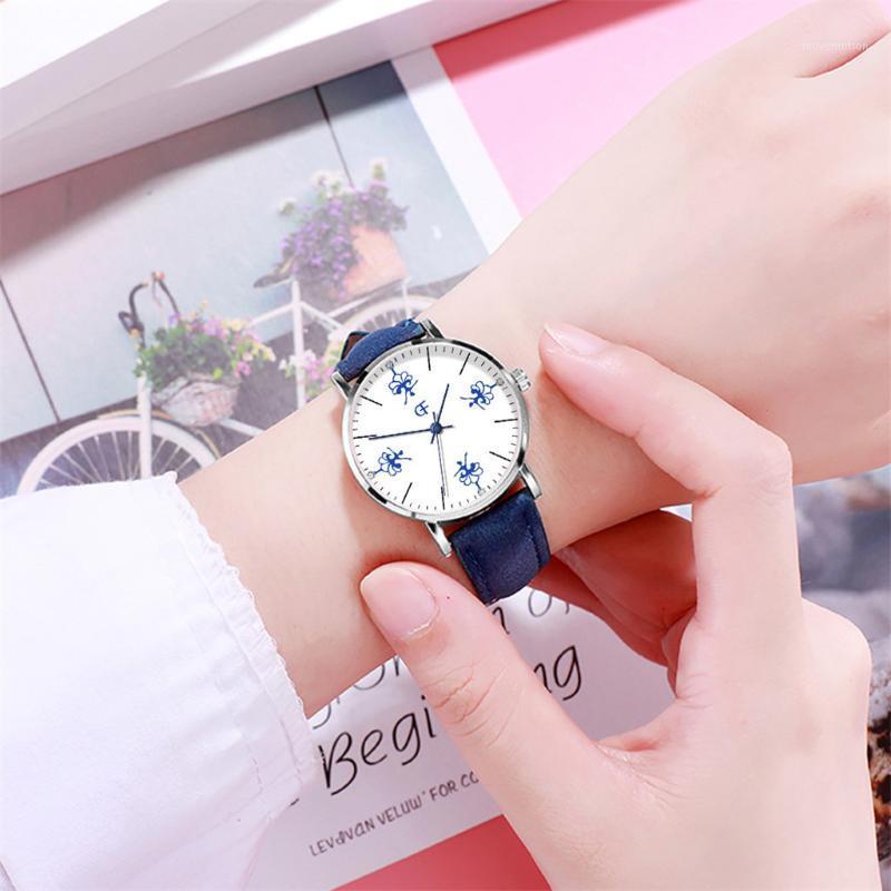 

Fashion Women's Watch Leather Band Ladies Elegant Ballet Quartz Analog Wristwatch Gift For Women Montre Femme Q41