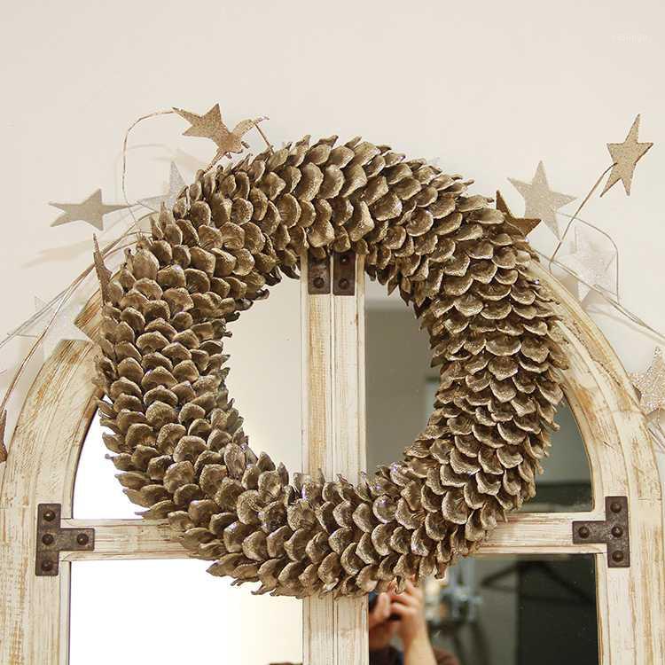 

Natural Christmas Wreath Handmade Craft Door Wreaths Christmas Decorations for Home halloween Party Wreath1, Mint green