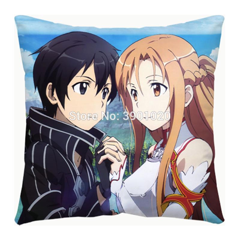 

Anime SAO cartoon Sword Art Online Kirito customize Square Pillow