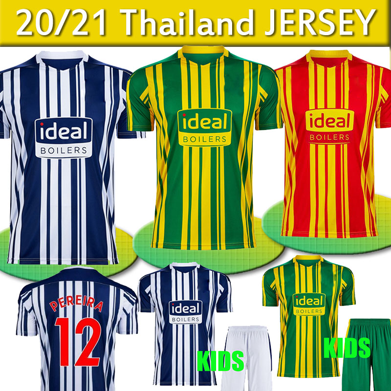 

20 21 West Bromwich soccer jersey 2020 2021 Oliver Burke Pereira Livermore Phillips Callum Robinson men kids football shirt, Xibulang+patch