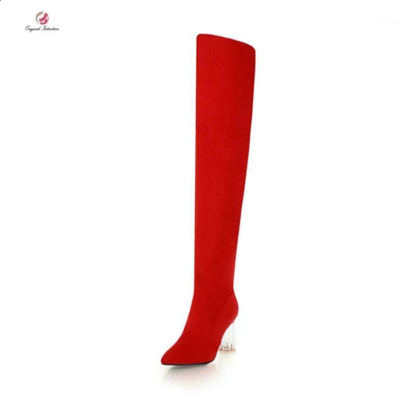 

Original Intention Winter Fashion Women Over-the-Knee Boots Sexy Black Red Leopard Suede Ladies Boots Shoes Woman US Size 4-10.51, Ef1587 red
