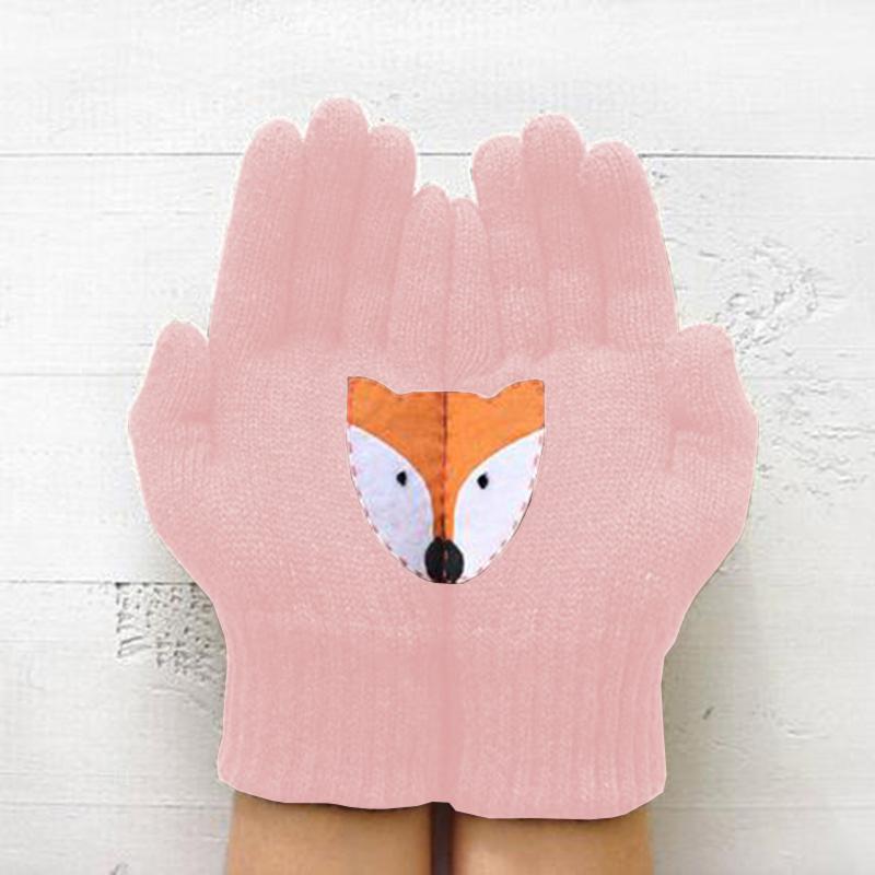 

Five Fingers Gloves 1 Pair Woolen Fashion Knitted Arm Mittens Autumn Winter Unisex Soft Warm Mitten Casual Printing Women's