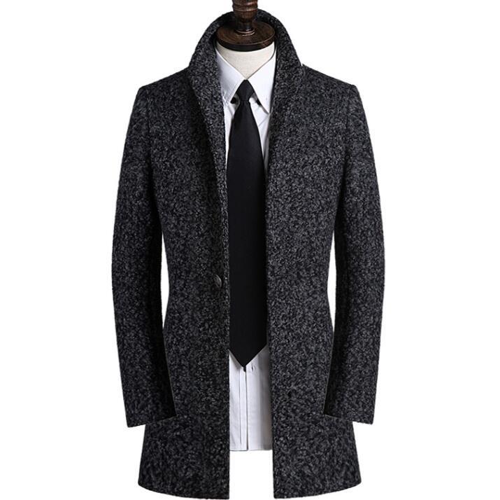 

Snowflake woolen coat men suits trench coats long sleeves high quality clothes 9XL male overcoat mens cashmere coat casaco grey, Gray