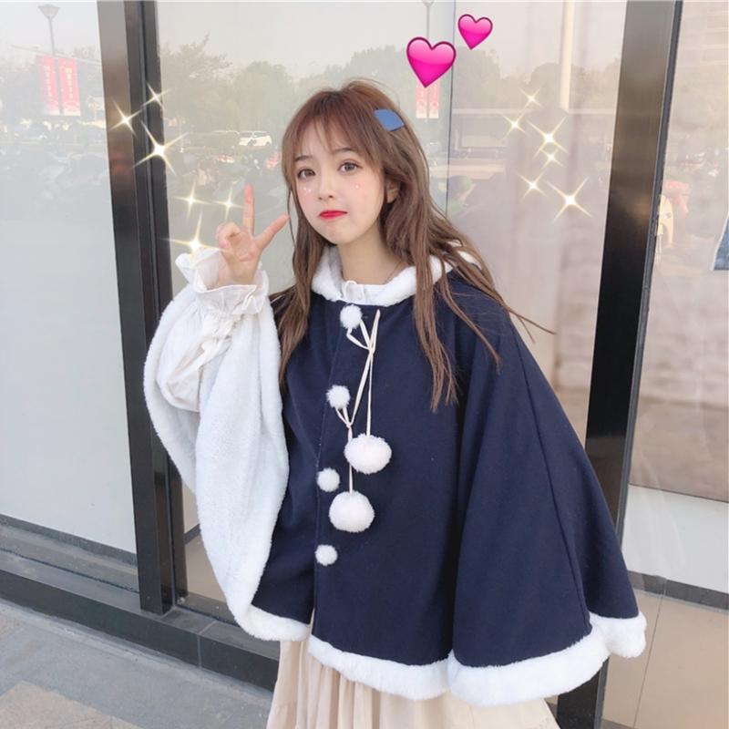 

new Spring autumn long batwing sleeve cardigans Jackets Women's Clothing sweet hooded single breasted tops Korean vetement femme, Blue