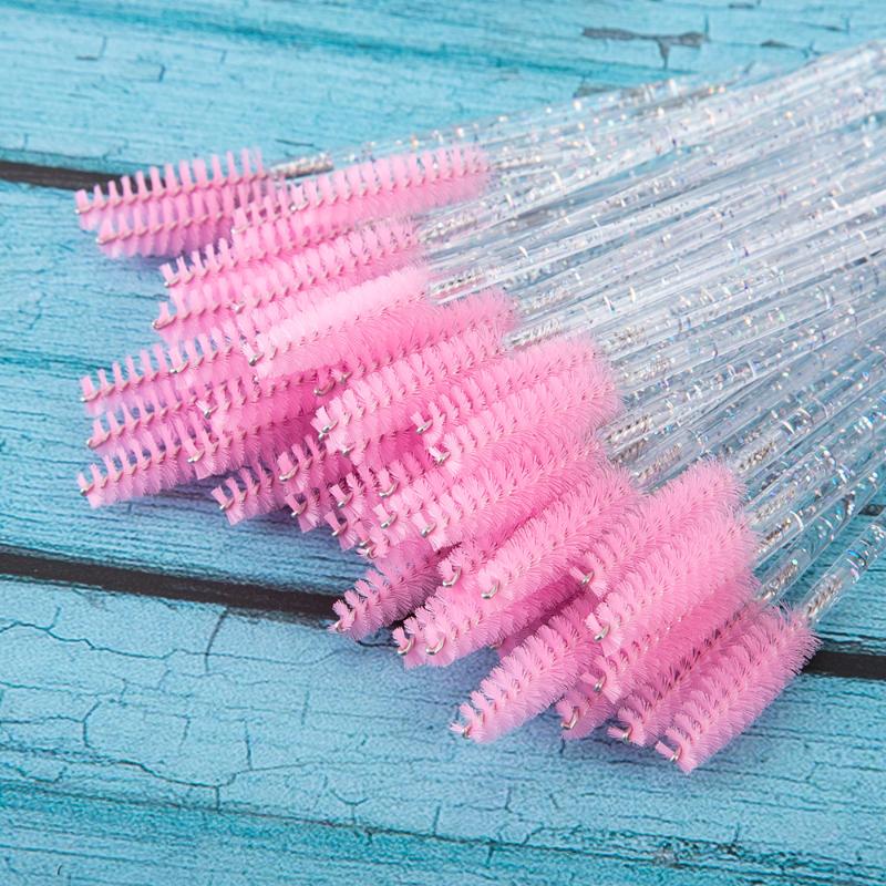 

zwellbe New Good Quality Disposable 25 Pcs/Pack Eyelash Eye Lash Makeup Brush Mini Mascara Wands Brush Eyelash Extension Tool
