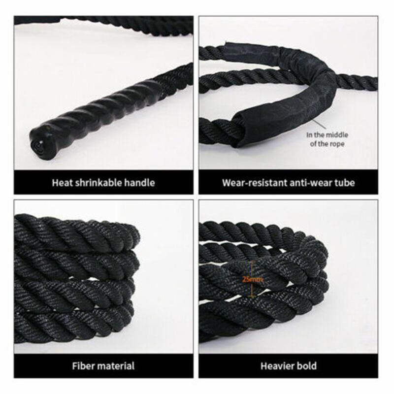 

Hot Fitness Weighted Jump Rope 25mm Heavy Battle Skipping Ropes Power Training Multifunction MVI-ing1