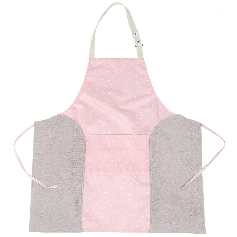 

Solid Color Adjustable Kitchen Apron Printed Pocket Buckle Side Hand Towel Sleeveless Waterproof Aprons for Cooking Men Women Ho1