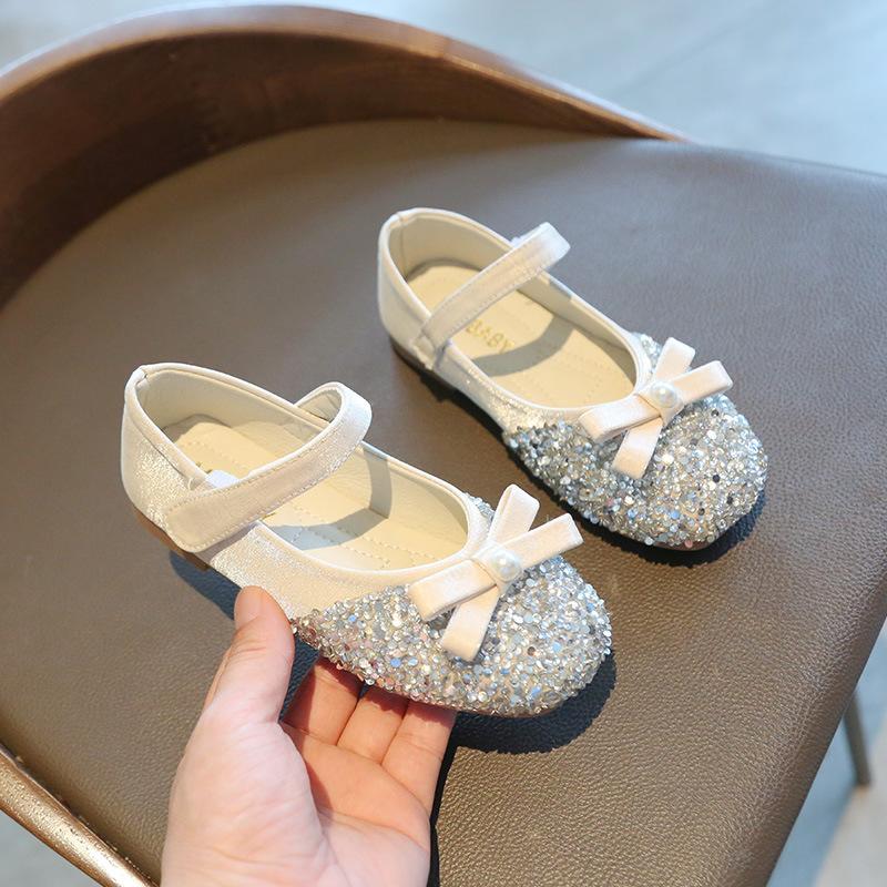 

2021 Children'S Fashion Sequin Bow Baby Dress Pu Leather Shoes For Kids Girls Party Princess Shoes 1 2 3 5 6 7 8 9 10 11 12 Year, Pink
