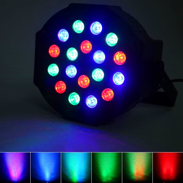 

New Design 24W 18-RGB LED Auto / Voice Control DMX512 Moving Head High Brightness Mini Stage Lamp (AC 100-240V) Black Moving Head Light