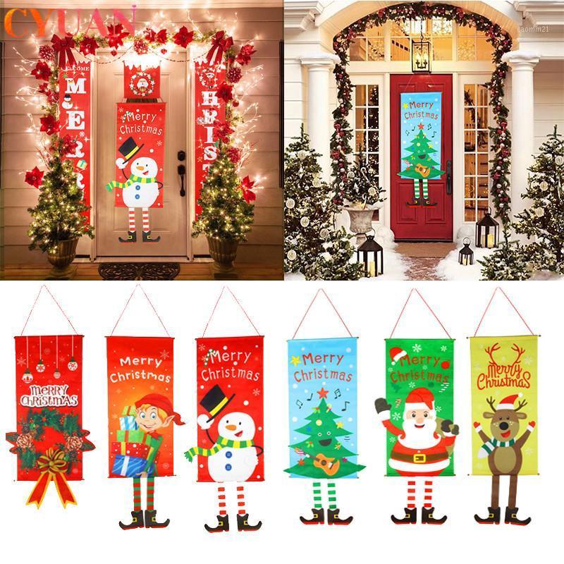 

Merry Christmas Door Decoration Banner Hanging Ornament Christmas Decoration For Home Xmas Navidad Decoracion New Year 2021 Noel1