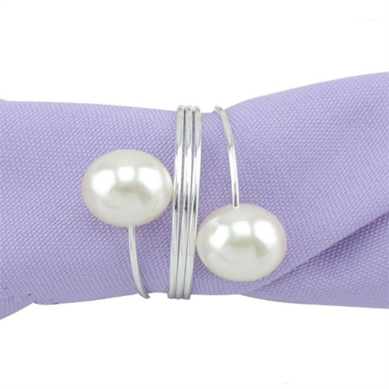 

New Dinner Banquet Faux Pearl Napkin Ring Serviette Buckle Holder for Wedding Birthday Party Table Decoration1
