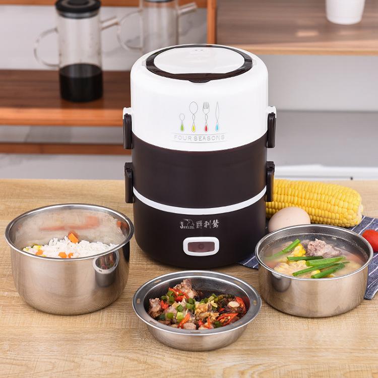 

Electric Lunch Box Mini Rice Cooker Electric Pot Heater Small Portable Multi Cooker Egg Steamer Stainless Steel Hotpot Soup
