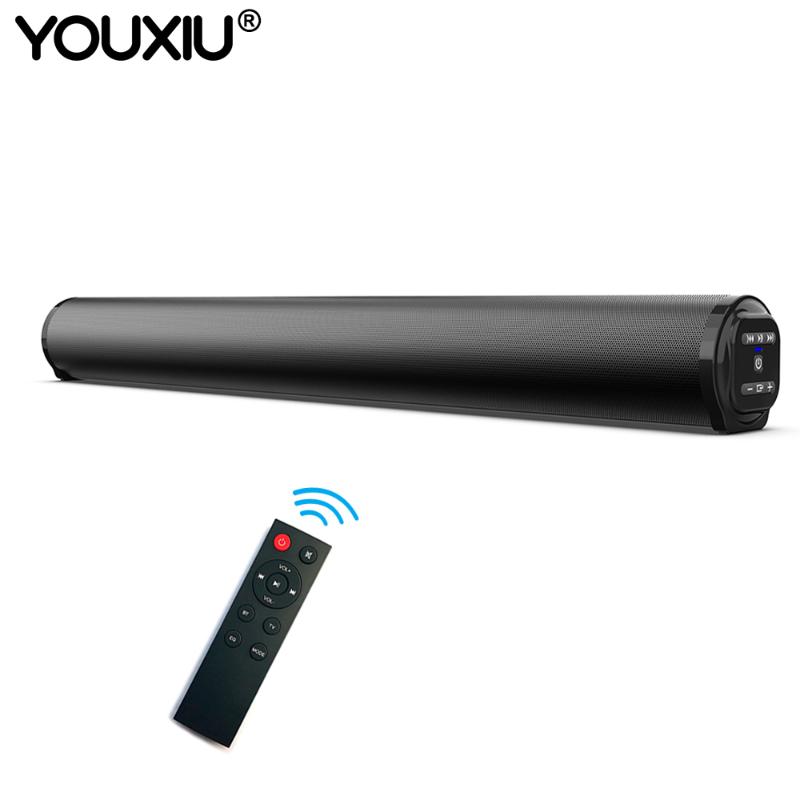 

YOUXIU-BS10 Portable Mini Soundbar Wireless Stereo Bluetooth Speaker Support FM Radio With Remote Control for PC/Smart Phone