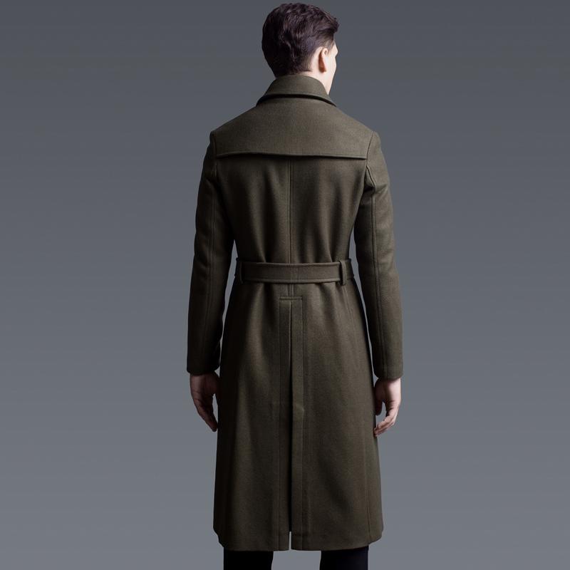 

2020 New Super Long Double Breasted Wool Trench Coat Men, As the pciture