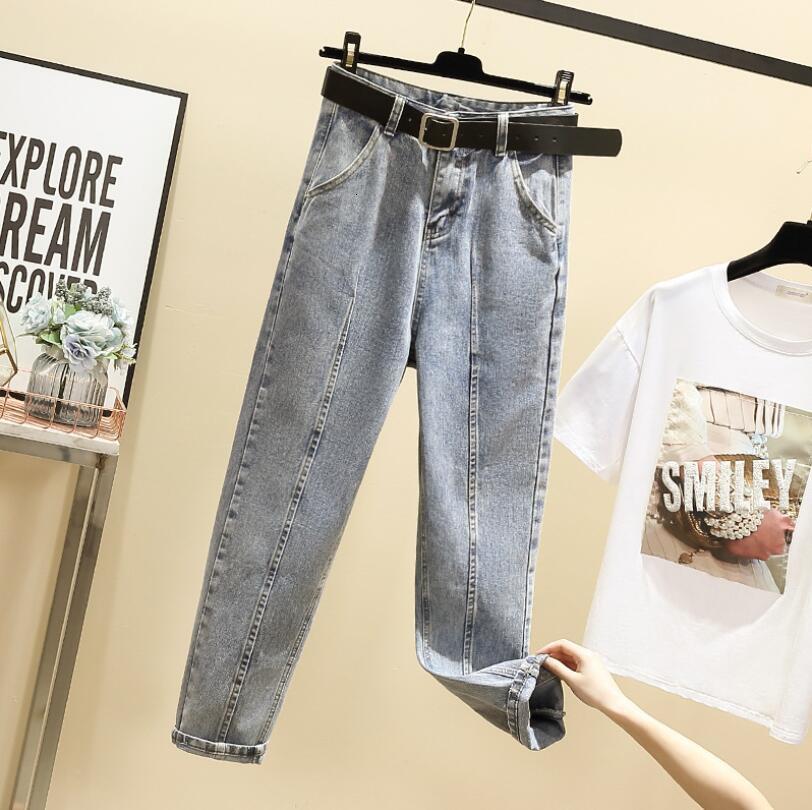 

Women's Pants Basic High Waist Brem Regular Harajuku Casual Fashion Retro All-match Straight Jeans P1217 Bl5z, Blue