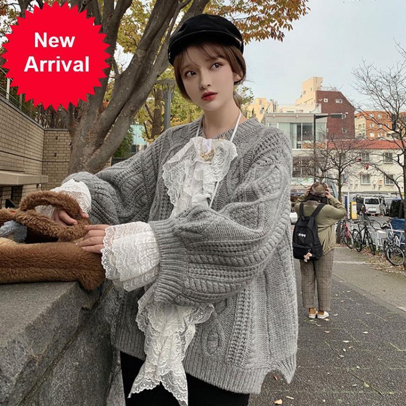 

New Design 2021 of Brand New French Spring Luxury Women's Fashions Loose Cut Lace Cardigan Sweater Unique Jacket Breasted Clothes TGYD, Black