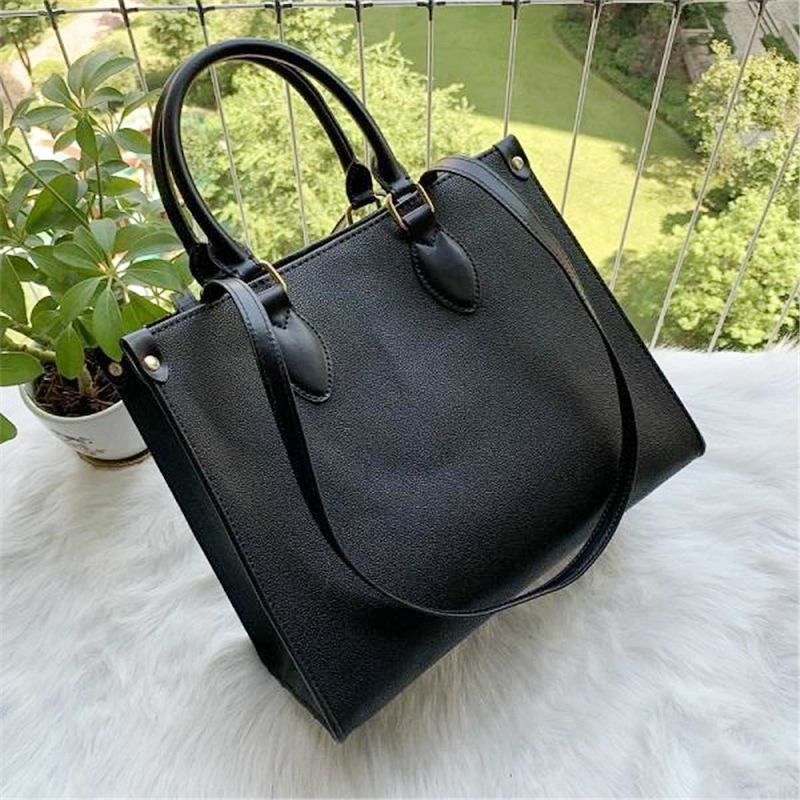 

High quality Onthego MM luxurys designers bags womens flower tote ladies Casual PVC leather shoulder bag female big purse handbag, T2 brown flower