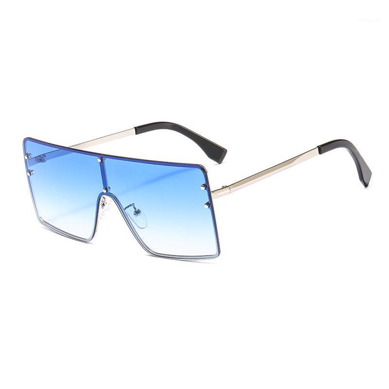 

Sunglasses One Piece Square Women Oversized Gradient Blue Black Sun Glasses Trend Men Female Brand Designer Shades UV4001