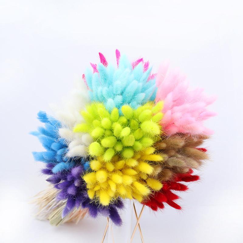 

30Pcs/lot Natural Dried Flowers Bouquet Wedding Home Easter Decorations Tail Grass Real Flowers Room Decor, Red