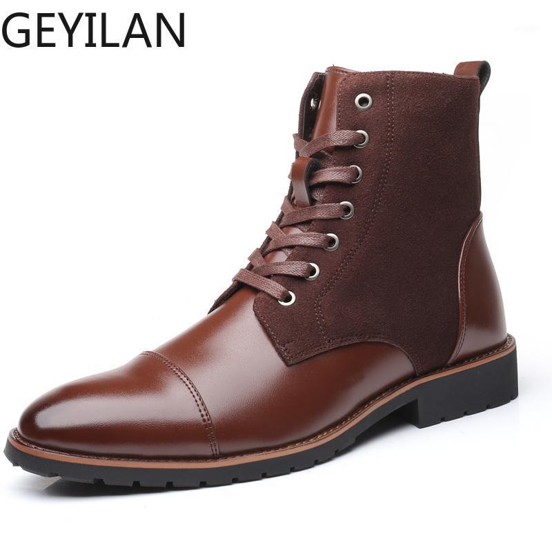 

2020 Dress Pointed Business Leather Ankle Men Boots Snow Shoes Warm Autumn Winter Classic Fur Plush Male Casual Boots Size 38-481, Black