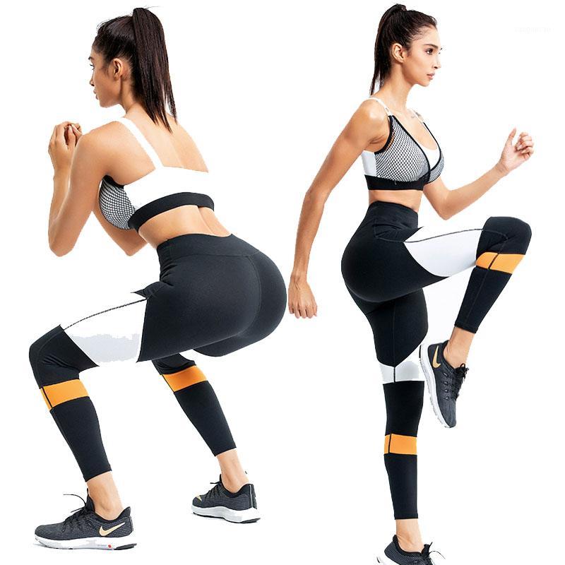

Breathable gauze splicing dance yoga pants pants quick-drying movement leggings Sports Vest Bra Yoga Set Sports Suit1, Black