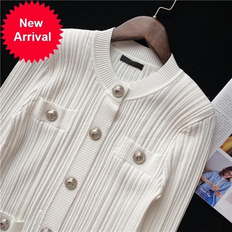 

New Female 2021 Elegant the Neck of Mesh Cardigans Single-breasted Thin Twisted Sweater Autumn-the-neck Outwear Tops NKG2, Black