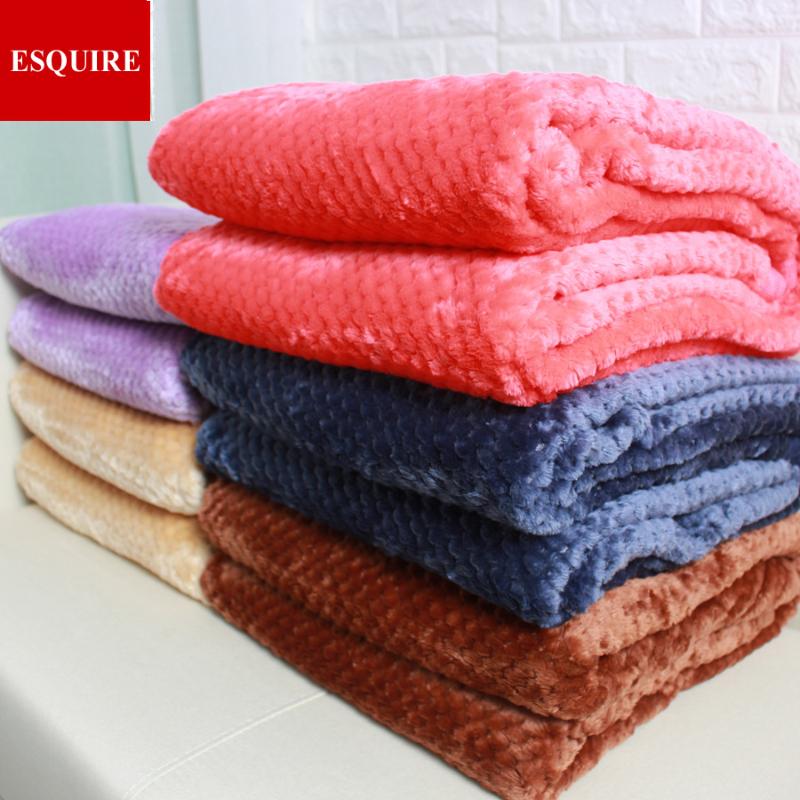 

thick super soft flannel corn pineapple pattern plaid solid color plush bed spread sheet sofa throw blanket 4 sizes