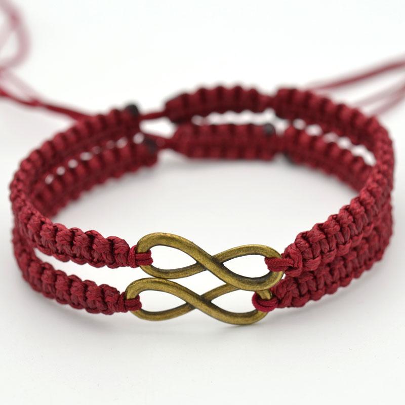 

Charm Bracelets Handmade Bronze Infinity Rope Chain Trendy Gift For Women DIY Jewelry Making Braided Pulseira