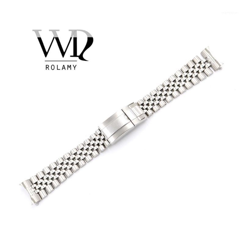 

Rolamy 19 20mm Wholesale Hollow Curved End Solid Screw Links Replacement Jubilee Watch Band Bracelet Loops For Datejust1