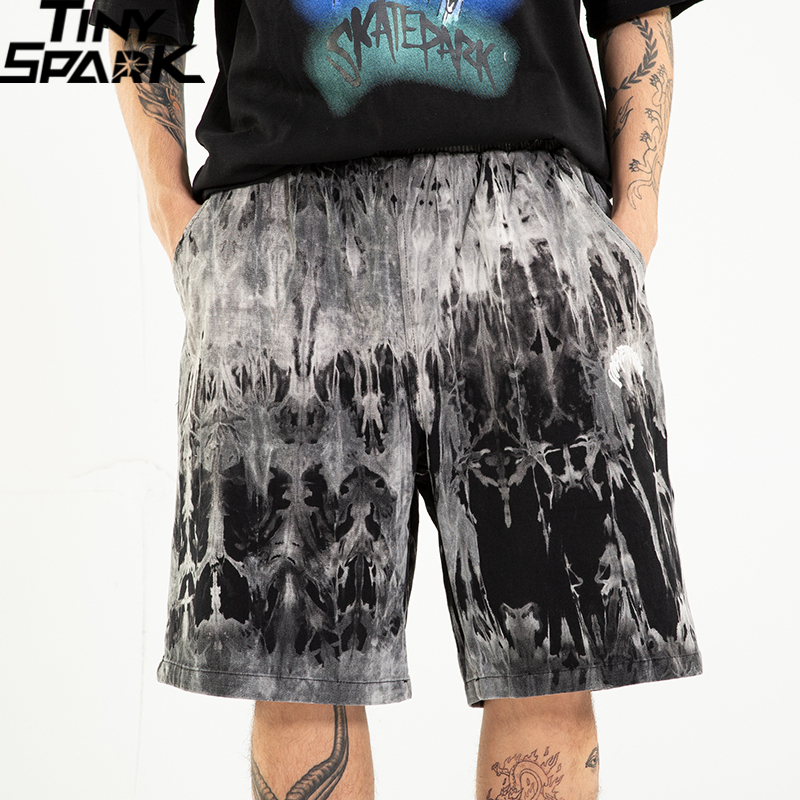 

Men 2020 Hip Hop Cargo Shorts Streetwear Illusion Print Washed Denim Short Jogger Shorts Summer Pockets Cotton Vintage, A56307 black