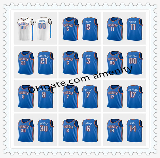 

custom Thunder Oklahoma City Adams 3 Paul 0 Westbrook 13 George basketball jerseys Steven Chris Russell Paul icon blue, 11