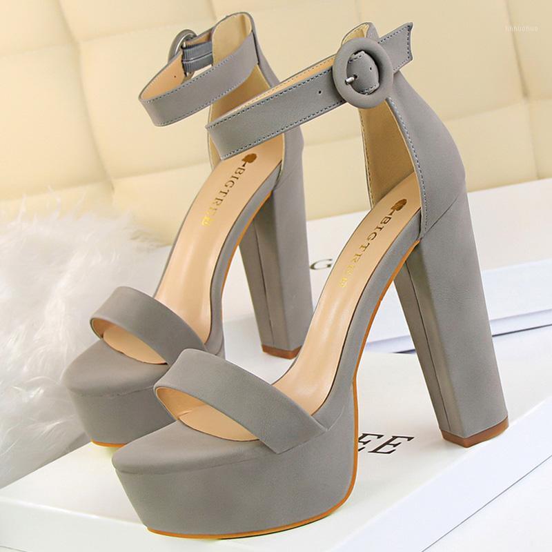 

2021 Summer Sexy Women 13.5cm Fetish High Heels Nightclub Sandals Platform Open Toe Gray New Style Sandals Big Size Lady Shoes1, Black