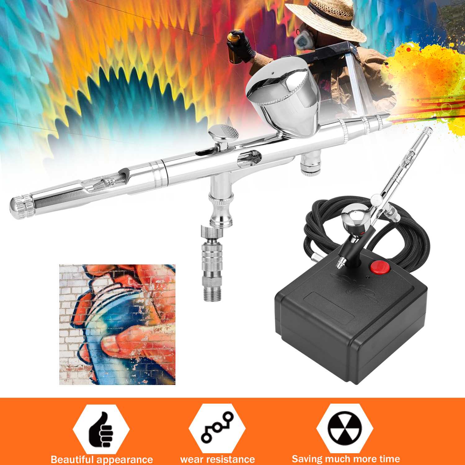 

KKOMOON Portable Spray Pump Airbrush Compressor for Makeup Art Painting Craft Model Flower Spraying Airbrush Machine