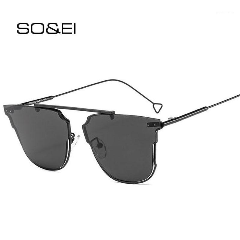 

SO&EI Vintage Unique Irregular Half Metal Frame Women Sunglasses Tinted Gradient Lens Eyewear Trending Ladies Shades Sun Glasses1
