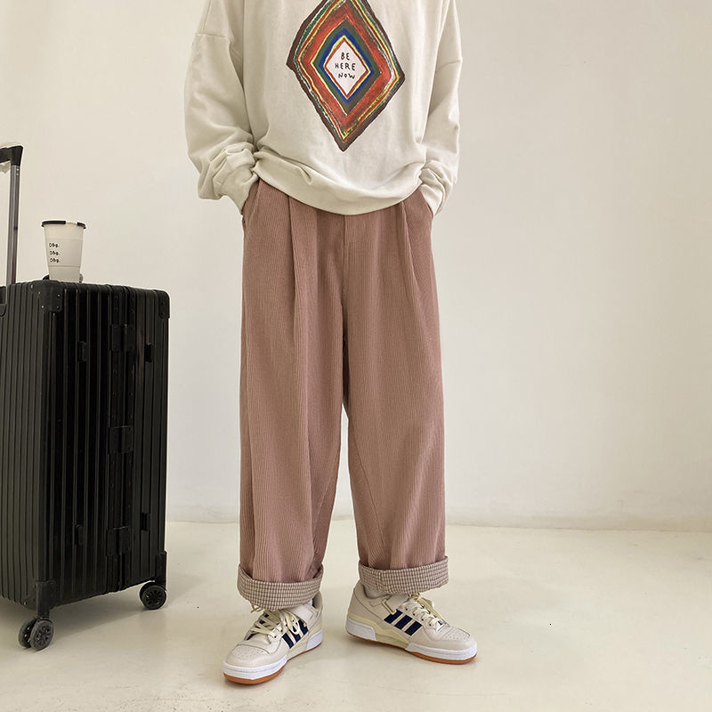 

Men' Trousers 2021 Spring and Winter New Wild Trend Chess Slacks Male Clothes PR68, Khaki.