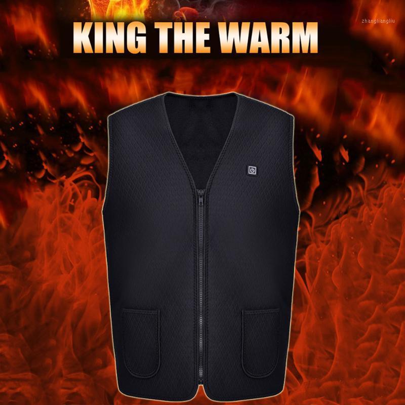 

Men Women Outdoor USB Infrared Heating Vest Jacket Winter Flexible Electric Thermal Clothing Waistcoat For Sports Hiking #7341, Black