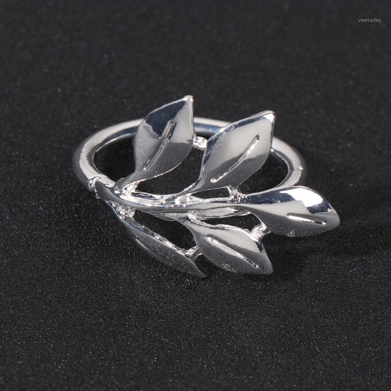 

6pcs Plating Leaves Napkin Rings Decorative Napkin Holders Serviette Buckles for Wedding Banquet Party (Silver)1