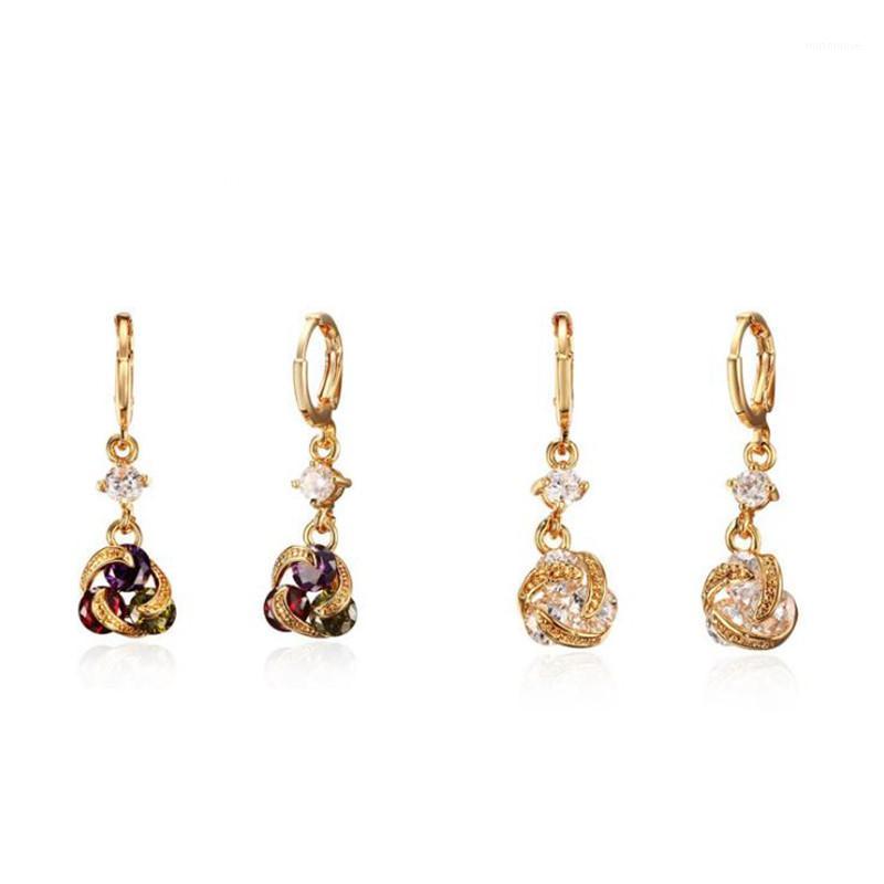

35MM copper gold-plating white zircon earrings for women zirconia earrings fashion jewelry womens accessories gifts for women1