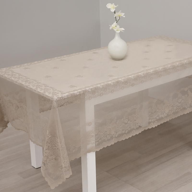 

1pcs tulle Vintage Lace Tablecloth Rectangular Hotel Banquet Table Cloth for Wedding Party Christmas Table Cover Home Decoration, White