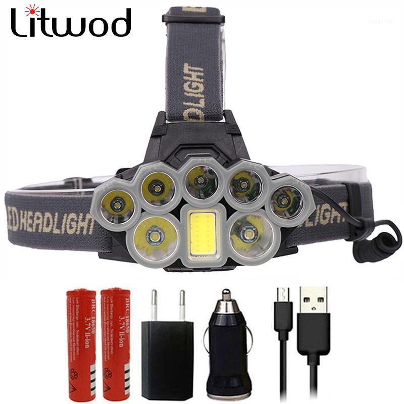 

Z20 Litwod 4108 Led Headlamp Micro USB Charger Headlight 2*T6+5*XPE+COB Torch Portable Light Head Lamp Lantern for camping1
