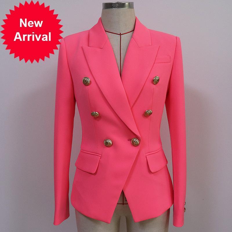 

New Autumn 2021 Design Elegant Office Double-breasted Pink Buckled Ladies Fashion Long Sleeve Thin KQM2, Beige